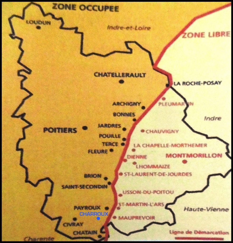 CARTE VIENNE LIGNE DE DEMARCATION JUIN 1940