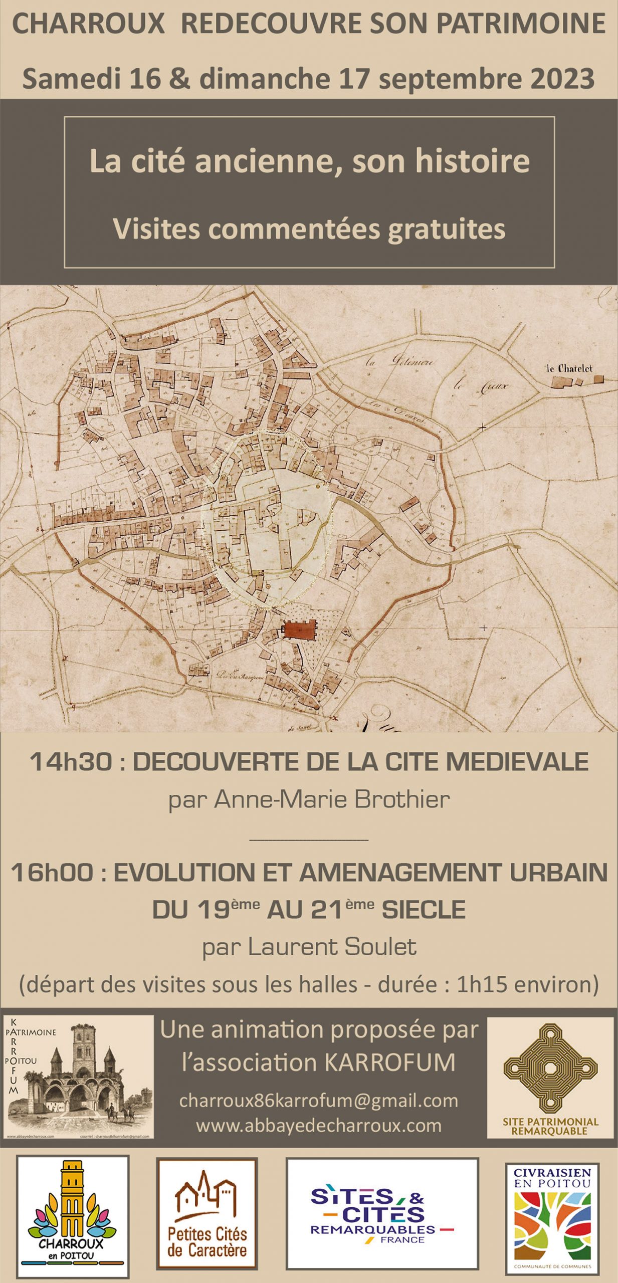 CHARROUX - JEP 2023 - ASSOCIATION KARROFUM - VISITES COMMENTEES CITE